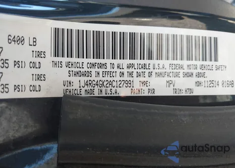 2010 Jeep Commander Sport from USA, damaged, VIN 1J4RG4GK2AC127991